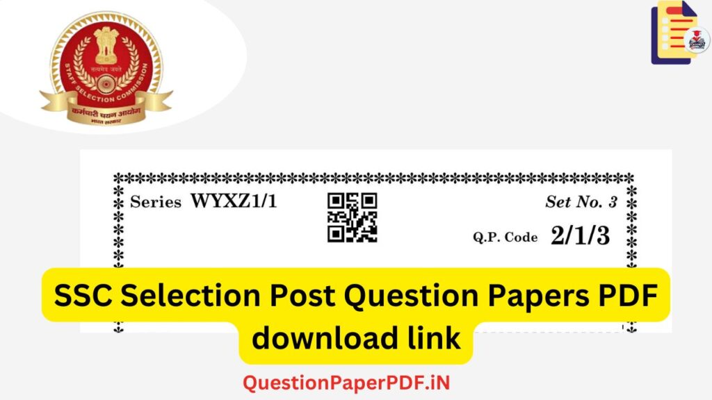 SSC Selection Post Question Paper