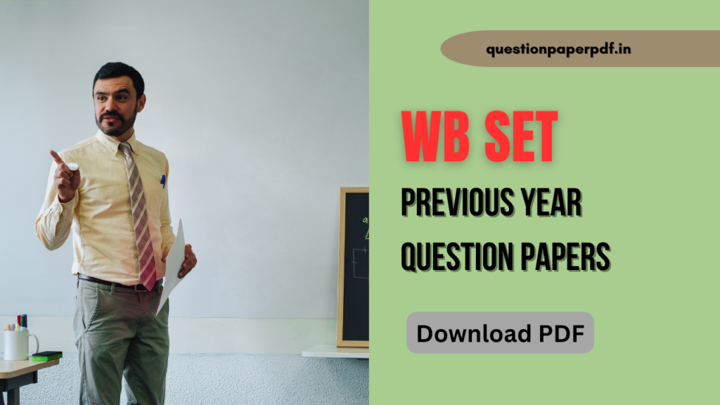 WB SET Previous Year Question Papers