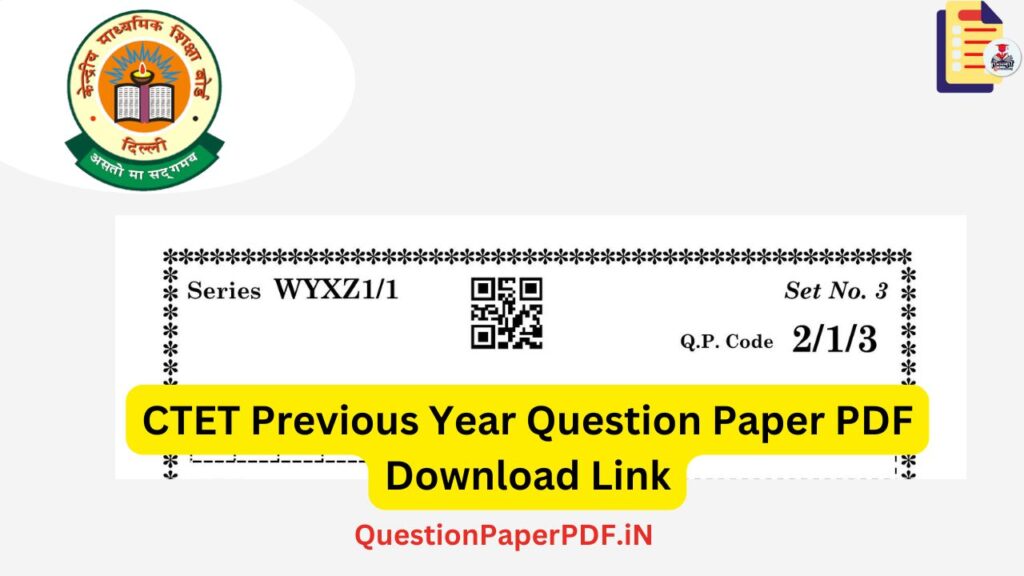 CTET Previous Year Question Paper