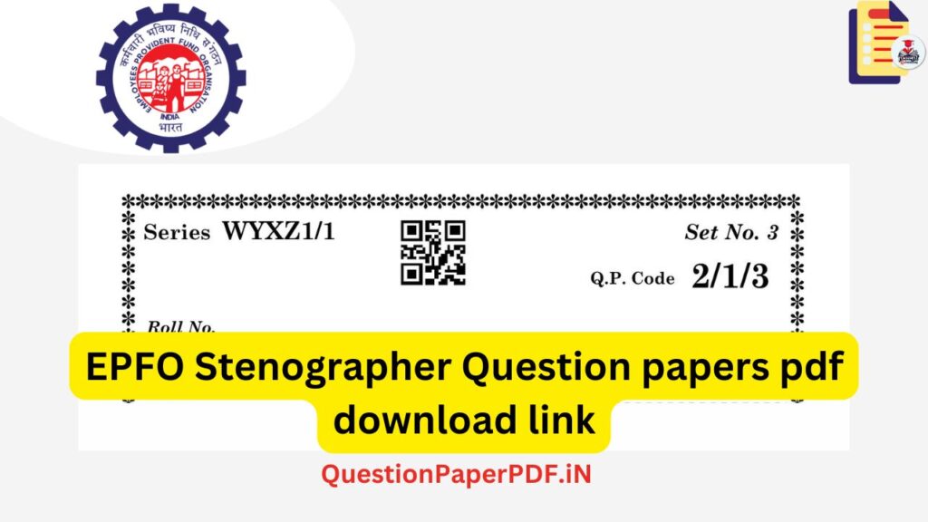 EPFO Stenographer Question paper