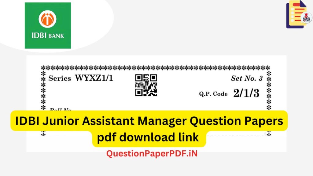 IDBI Junior Assistant Manager Question Paper