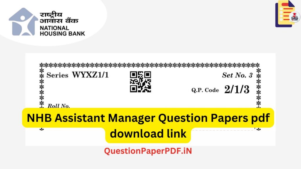 NHB Assistant Manager Question Paper