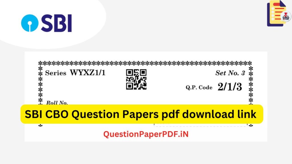SBI CBO Question Paper
