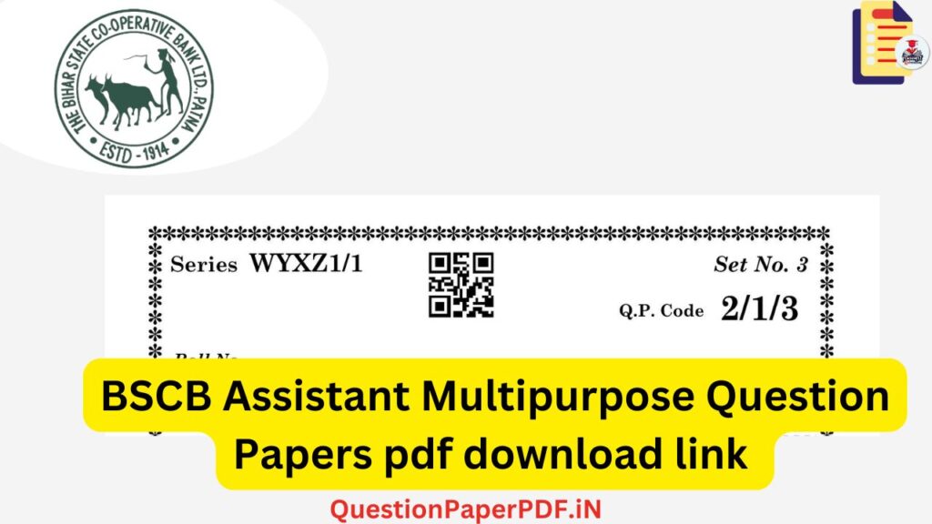 BSCB Assistant Multipurpose Question Paper